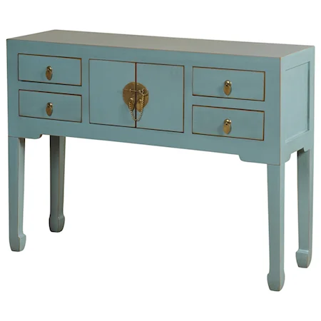 Blue Asian-Inspired Console Table